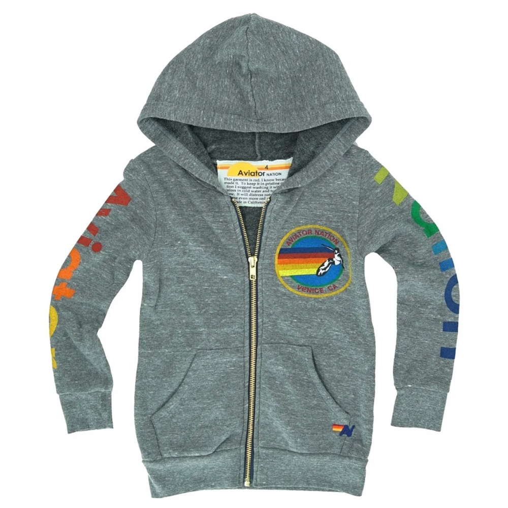 Children’s aviator nation hoodie zip up